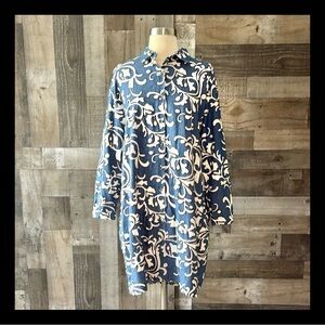 Niche Nilgun Derman denim shirt dress small boho chic floral coastal resortwear